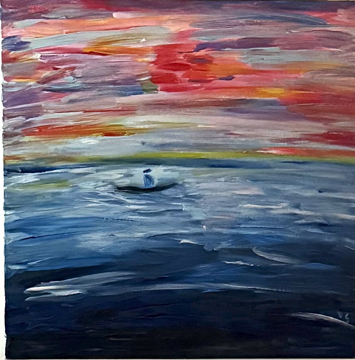 Small Boat, Red Sky